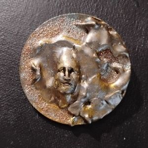 Artisan Male Figure Brutalist  Sculpted Brooch
